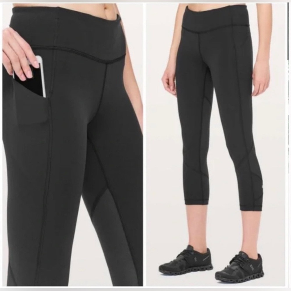 Lululemon Pace Rival 3/4 Solid Black Luxtreme Mes… - image 1